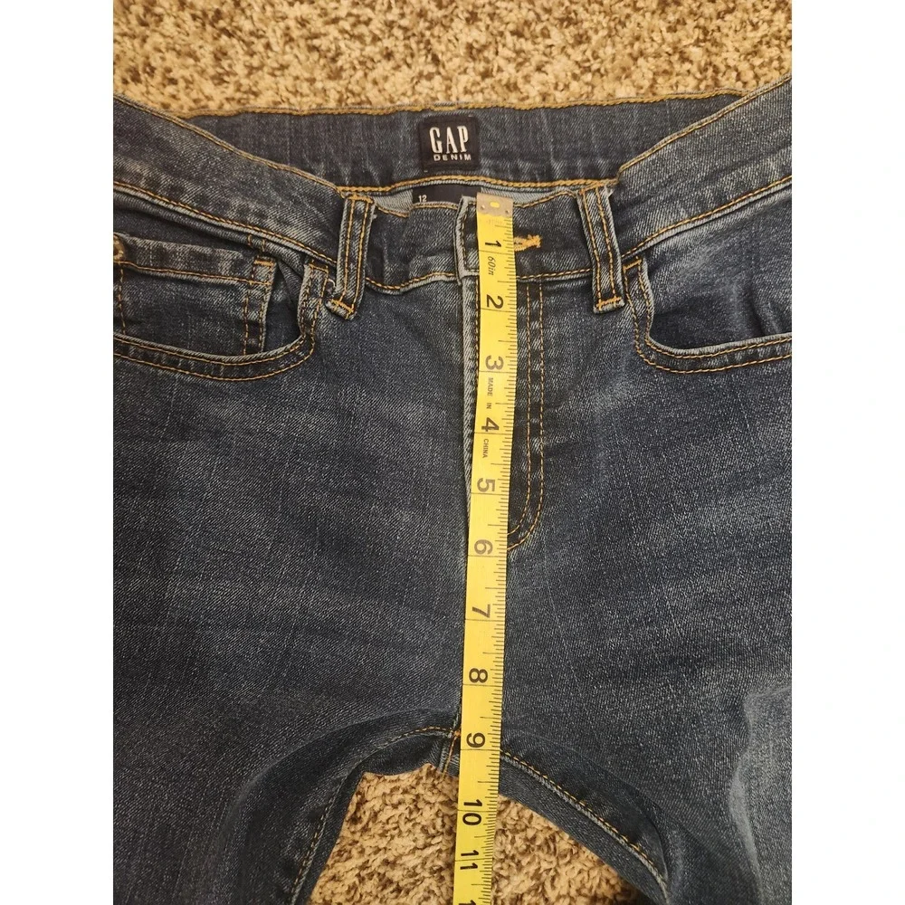 Gap Denim Original Boys‎ Size 12 Straight Leg Jeans Medium Wash Blue Stretch EUC